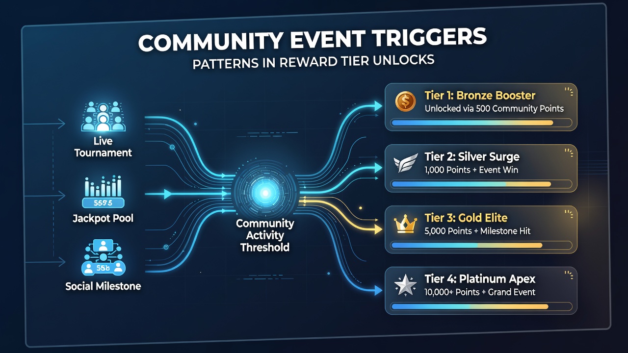 Analytics dashboard displaying tier unlock trends linked to community participation metrics