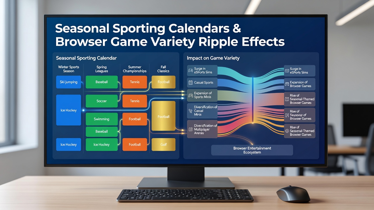 Analytics dashboard displaying shifts in game variety selections tied to seasonal sports calendars in online entertainment platforms